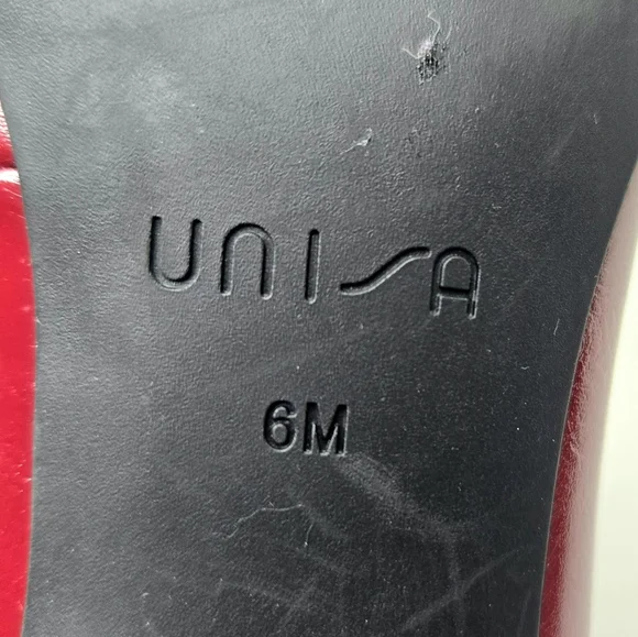 Unisa Leather Flats. Dark Red, 6M - Picture 10 of 12
